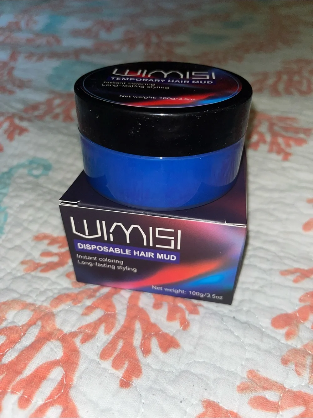 Disposable Hair Mud - Instant Coloring in Black with Long-Lasting Styling Blue